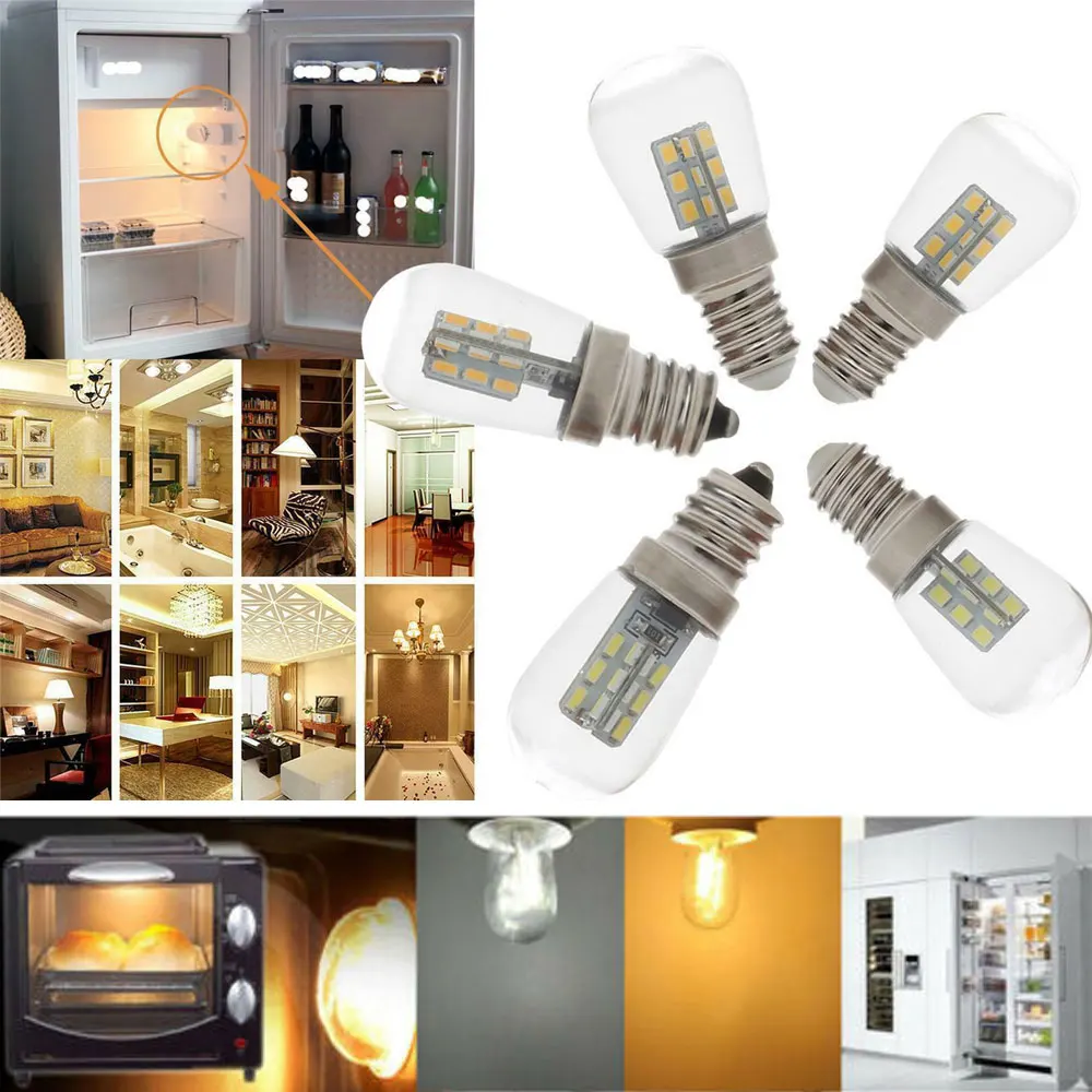 

5pcs Mini E12 LED Fridge Freezer Refrigerator Corn bulb 110V 2W Super Bright Warm / Cold White Lamps Lighting