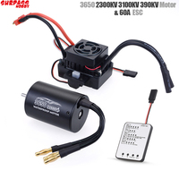 Surpass Hobby Waterproof 3650 2300KV 3100KV 3900KV Brushless Motor with 60A ESC w/  Program Card Combo for 1/10 RC Car Truck Toy