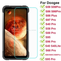 2-1PC Tempered Glass For Doogee S59 S68 S86 S40 Lite S58 S88 Plus S95 S96 S97 Pro Screen Protector on Doogee N40 Pro Vidrio