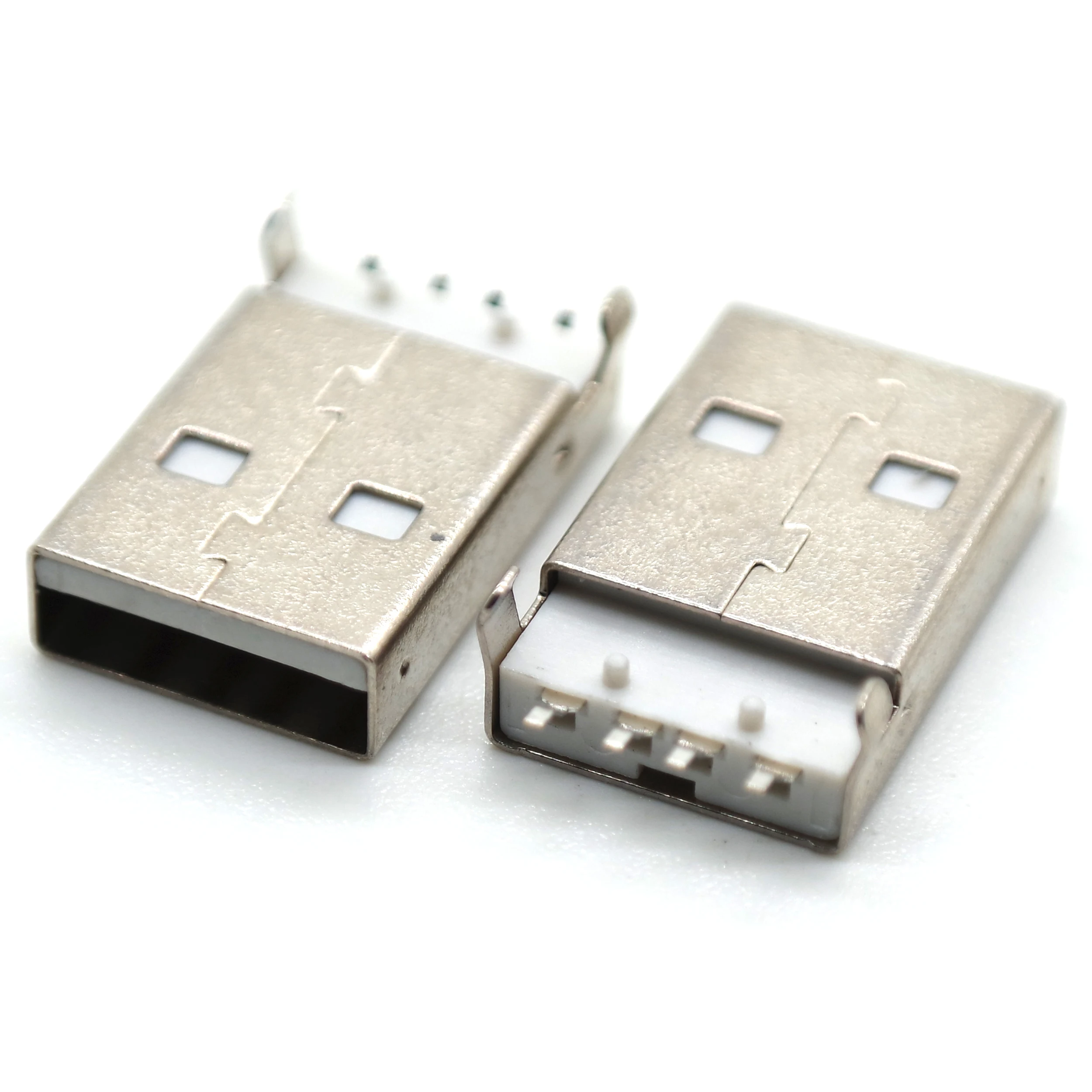 10PCS USB male seat AM sinking plate Type-A 90° patch straight edge 4-pin SMD bending 2-pin computer U disk USB seat PCB board