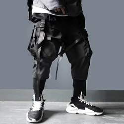 Ribbons Multi Pockets Cargo Pants Harajuku Casual Track Trouser Streetwear Techwear Pants Joggers Cyberpunk Men's clothes