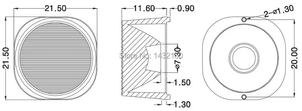 25x45degree-Diameter 21.5mm waterproof Led lens for CREE CLQ6A 5050 RGBW |3535 RGBW LEDs(HX-FHS-1060)