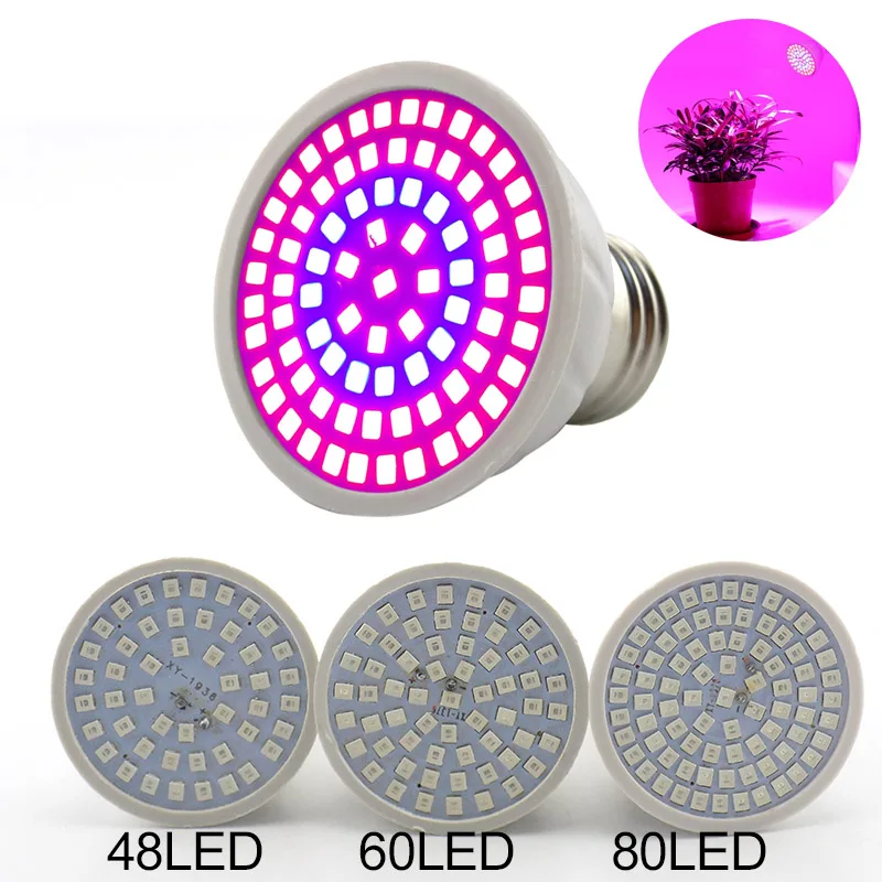 80 LED Led Grow Light plant phyto lamp bulbs Growth Lights E27 Phytolamp Full Spectrum Indoor flower Lighting Hydroponic Tent