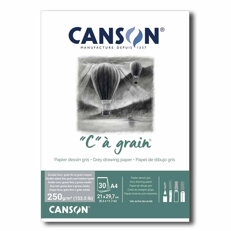 CANSON c-a-grain Painting Book Natural Yellow/Ochre Gray Paper Sketch Thin Color Lead Charcoal Toner Paper Pastel Painting Book