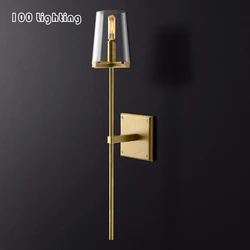 American Retro Bedroom Bedside LED Wall Lights Surface Mount Clear White Glass Aisle Bathroom Home Wall Lamp Sconce