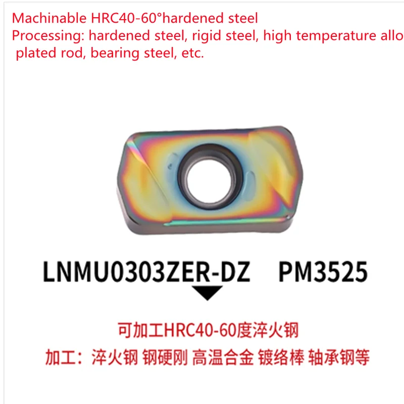 10 Chiếc Chất Lượng Cao LNMU0303ZER-MJ LOGU030310ER Xay Lắp Độ Cứng Cao Tắt Dần Cắt Hạt Nhanh Thức Ăn CNC Lắp LNMU0303