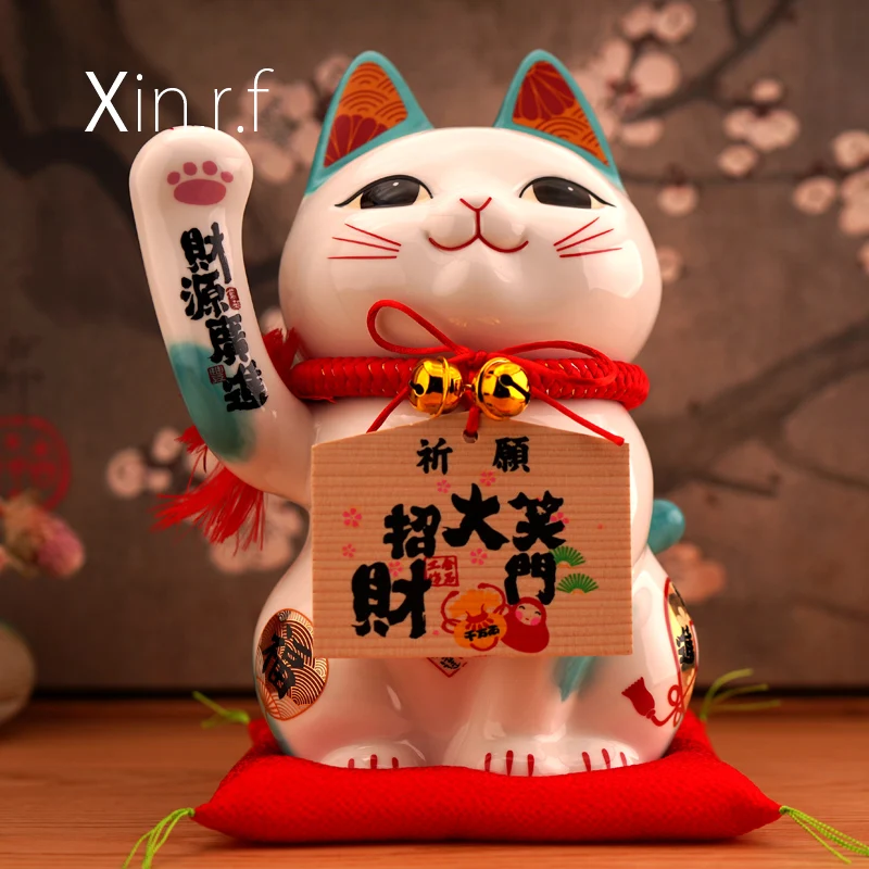 Ceramic Lucky cat Maneki Neko Piggy Bank Shop Opening Gift Living Room Cashier Decoration