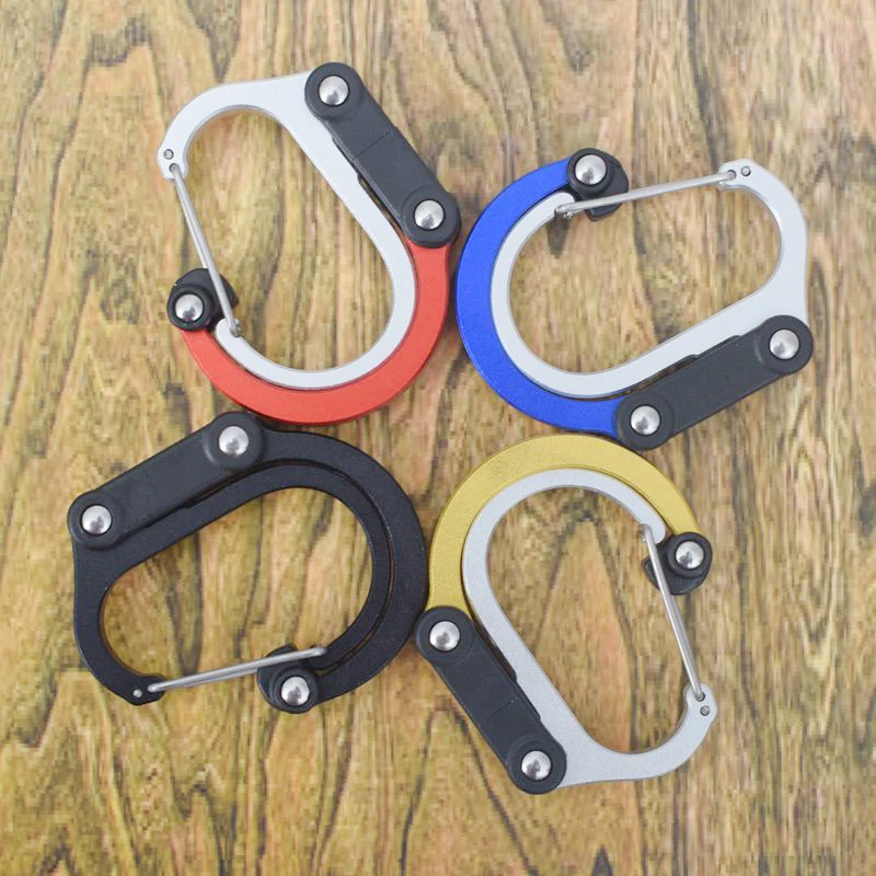 Hybrid Gear Clip - Carabiner Rotating Hook Clip Non-Locking Strong Clips for Camping Fishing Hiking Travel Backpack Out