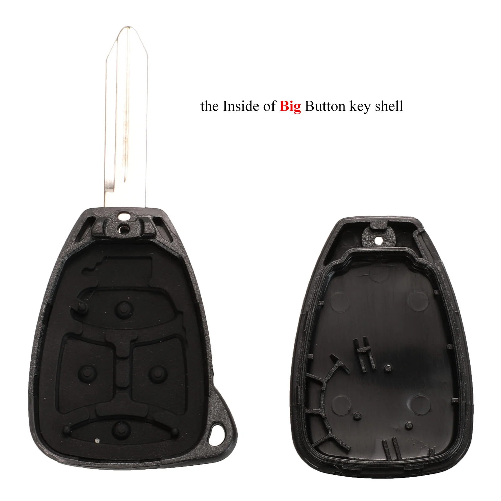 Jingyuqin 10X Car Key Shell Case 2/3/4/5/6 Butto for Chrysler Pacifica Aspen 300 Dodge RAM Caravan Jeep Commander Grand Cherokee