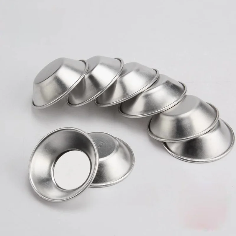 25Pcs Aluminum Alloy Egg Tart Molds Round Shape Cupcake Mini Pie Baking Molds Reusable Muffin Baking Cups Cake Cookie Bakeware