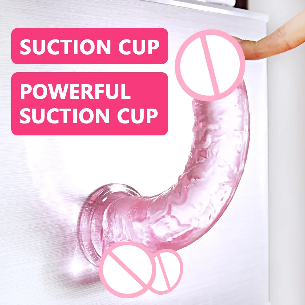 Strap-On Realistic Penis Erotic Soft Jelly Dildo G-Spot Stimulator Female Masturbator Anal Butt Plug Dick Sex Toys for Adult 18+