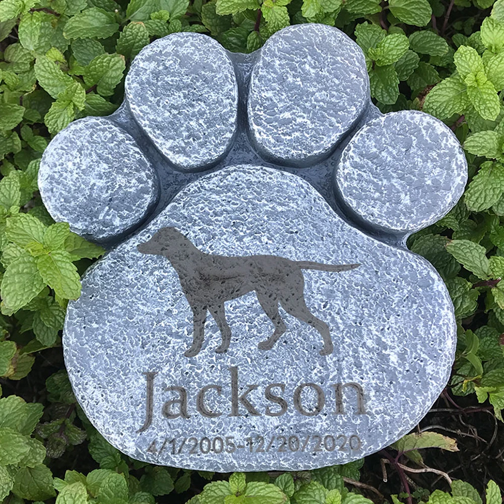 

Personalized Dog Pet Memorial Stone Big Dog Paw Shaped Dog Pet Grave Marker For Sympathy Pet Loss Gift for Dog 1-22 patterns