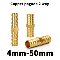 Brass Barb Pipe Fitting 2 wayT Brass Connector For 4mm - 25mm Hose Copper Pagoda Water Tube Fittings Pagoda Connector