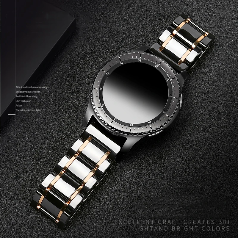 22mm Ceramic band for Samsung Galaxy watch 46mm strap Gear S3 Frontier watchband Bracelet Huawei watch GT 2 strap 46 GT2 22 mm