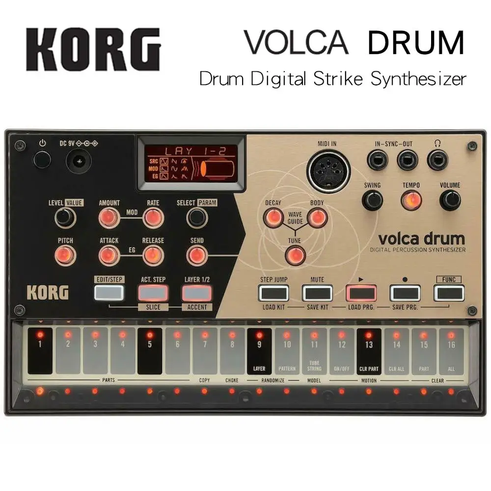 Korg Volca-Drum Digital Percussion Synthesizer Analogue Modeling Rhythm Machine