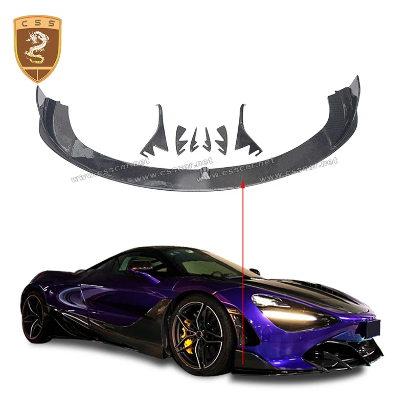 Hot Sale Carbon Fibe Front Lip For McLaren 720S 2017-2021 Topcar Style Front Bumper Lower Splitter Lip Decoration Kit