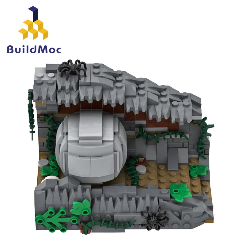 Buildmoc Movie Indiana Jones Tomb Adventure Raiders of the Lost Arks Rolling Stone Ball Scenes Model Building Blocks Toys Gift