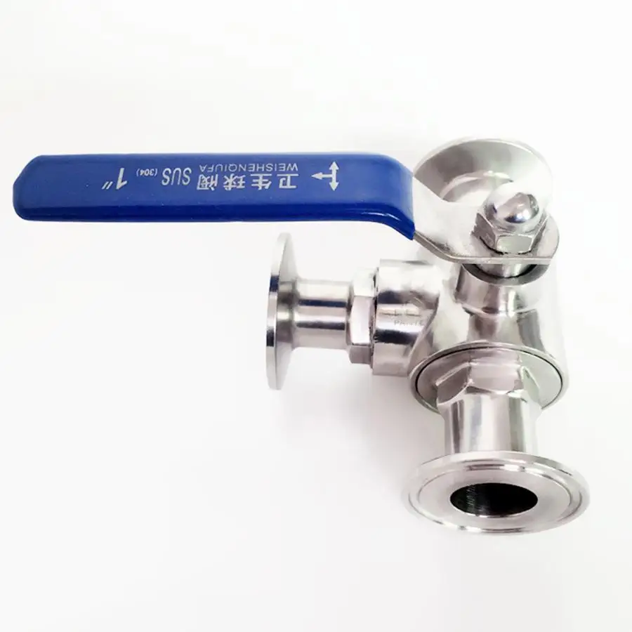 

Fit 63mm Pipe OD x 2.5" Tri Clamp Sanitary T-Port Ball Valve SUS 304 Stainless Beer Brewing Home