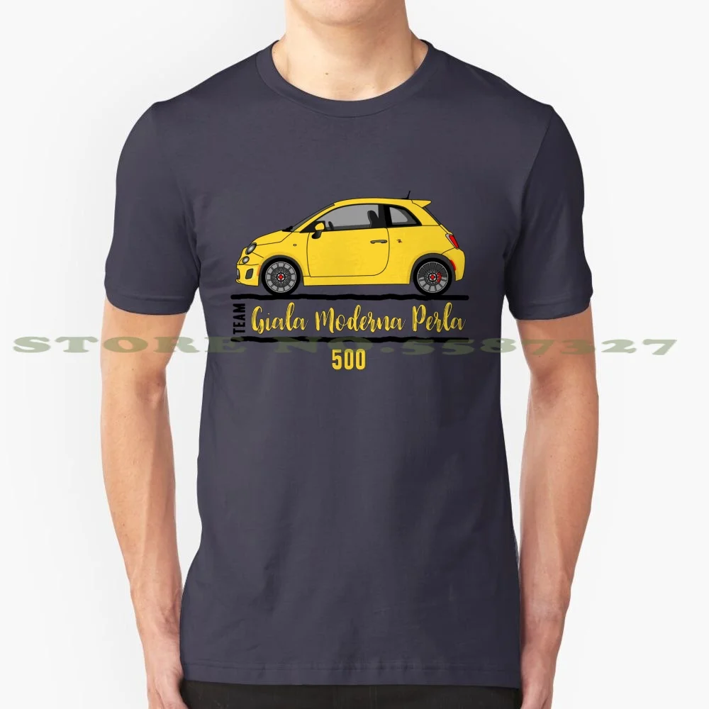 Team Giala Moderna Perla 100% Cotton T-Shirt Fiat Racing 500 Team Italian Race Economy Car Abarth Fast Motoring