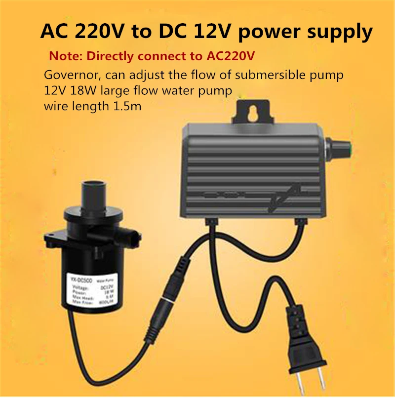 

Water Pomp 18W DC 12V 800L/H Submersible Pumps PWM Water Volume Brushless Motor Electric AC 220V Water Pump Fish Tank Fishing