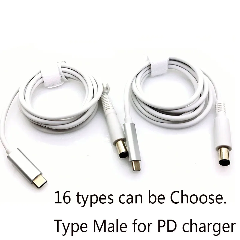 USB Type C to 4.0x1.7 7.9x5.5 7.4x5.0 3.0x1.1 4.0x1.35 5.5x2.5mm Male Plug Converter DC USB C PD Charging Cable Cord for Laptops