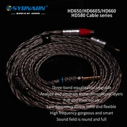 SYRNARN 16 çekirdek kulaklık 4Pin XLR/4.4mm/2.5/6.35 dengeli kablo için Sennheiser HD580 HD600 HD650 hd545 hd565 hd535 HD660S HD6XX