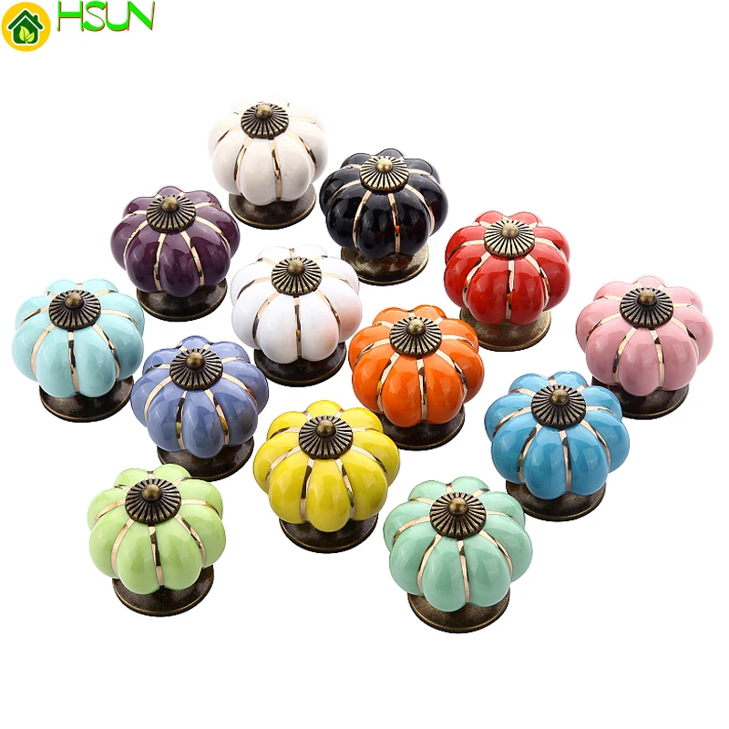 

Pumpkin Knob Drawer Pulls Handle Colorful Cupboard Knobs Kitchen Cabinet Handle Furniture Hardware