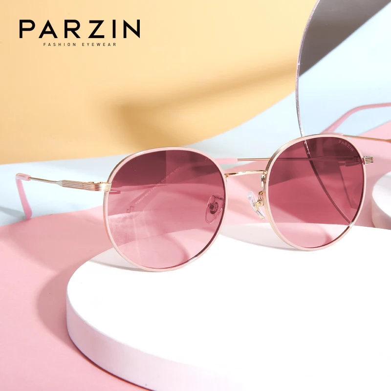 PARZIN Nylon Sunglasses Women Oversized Vintage Metal Frame Brand Designer Sun Glasses Female Eyewear Lunette De Soleil Femme