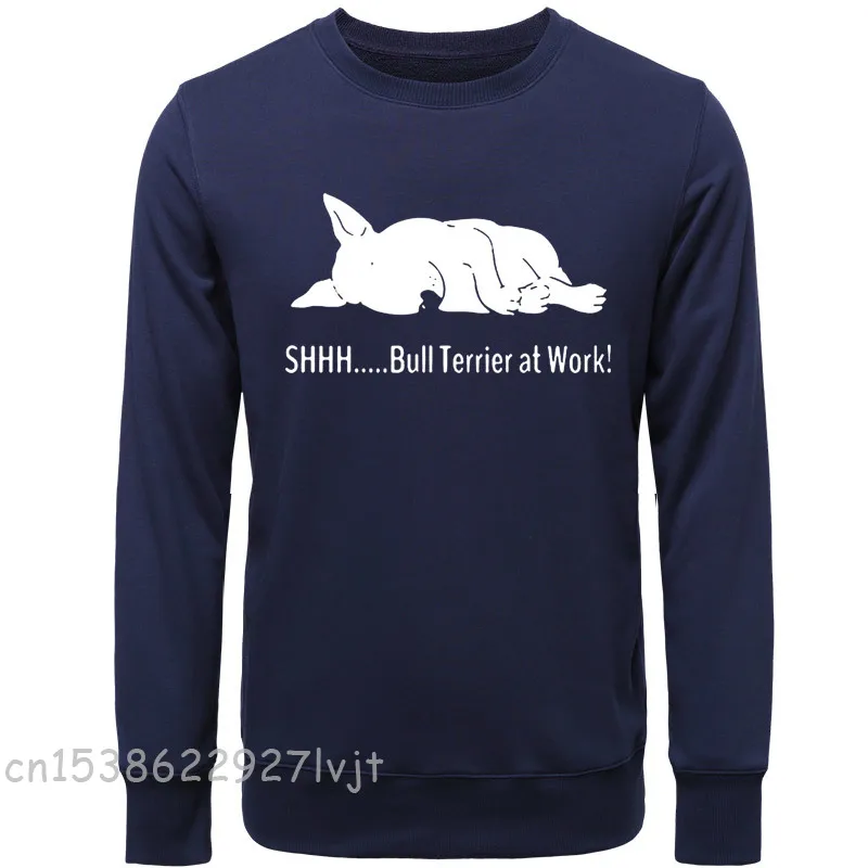 Hoodies Sweatshirts Bull Terrier At Work Funny Graphic Fashion New Premium Cotton Long Sleeve Camisa Streetwear O-Neck