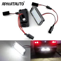 2pcs Error Free For Seat Ibiza 6L ab Arosa Altea Cordoba MK1 MK2 Leon 1M Toledo 5P 2004-2009 Car LED Number License Plate Light