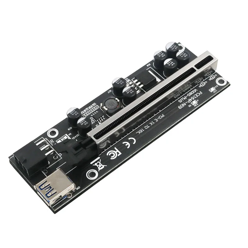 PCIE Riser 009S Plus Cabo Riser PCI Express X16 GPU Riser untuk Kartu Video 6 Pin Daya 60CM Kabel USB 3.0 untuk Penambang Bitcoin Pertambangan