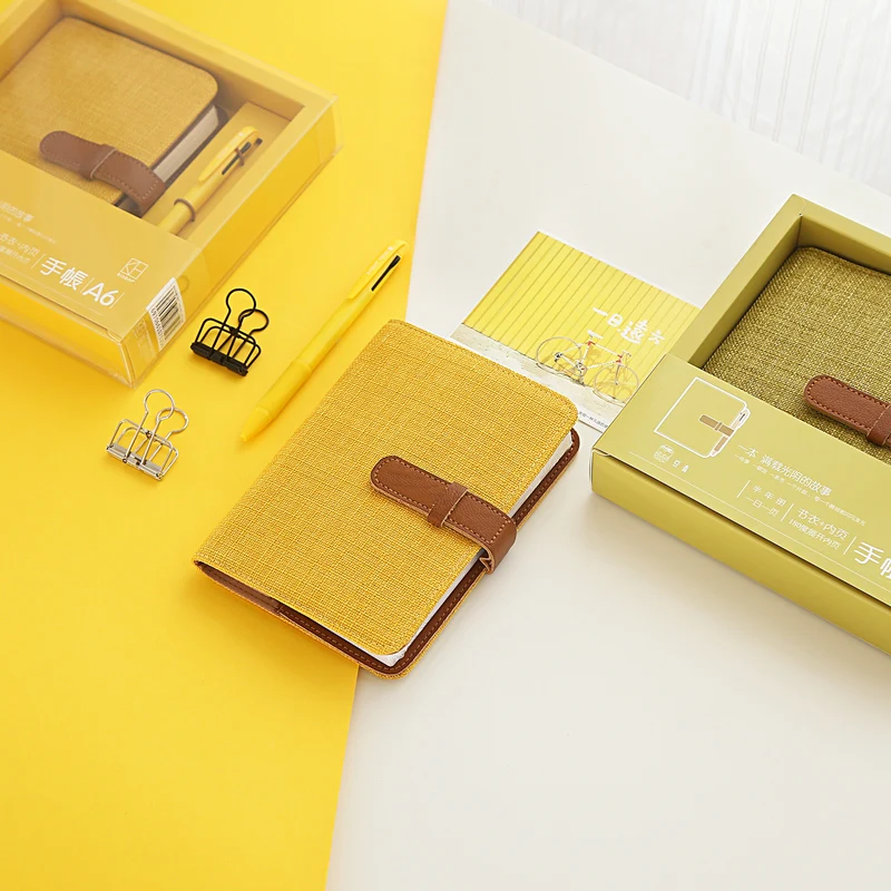 Notebook manuale Kinbor A6 con penna a sfera multicolore da 0.7MM