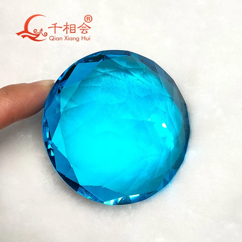 60mm about 105g Red aqua blue dark purple  color round shape  natura lcut glass   loose stone