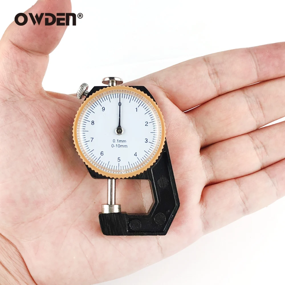 OWDEN Micrometer-Tester 0-10mm Dial Thickness Gauge Leather Paper Thickness Meter Tester