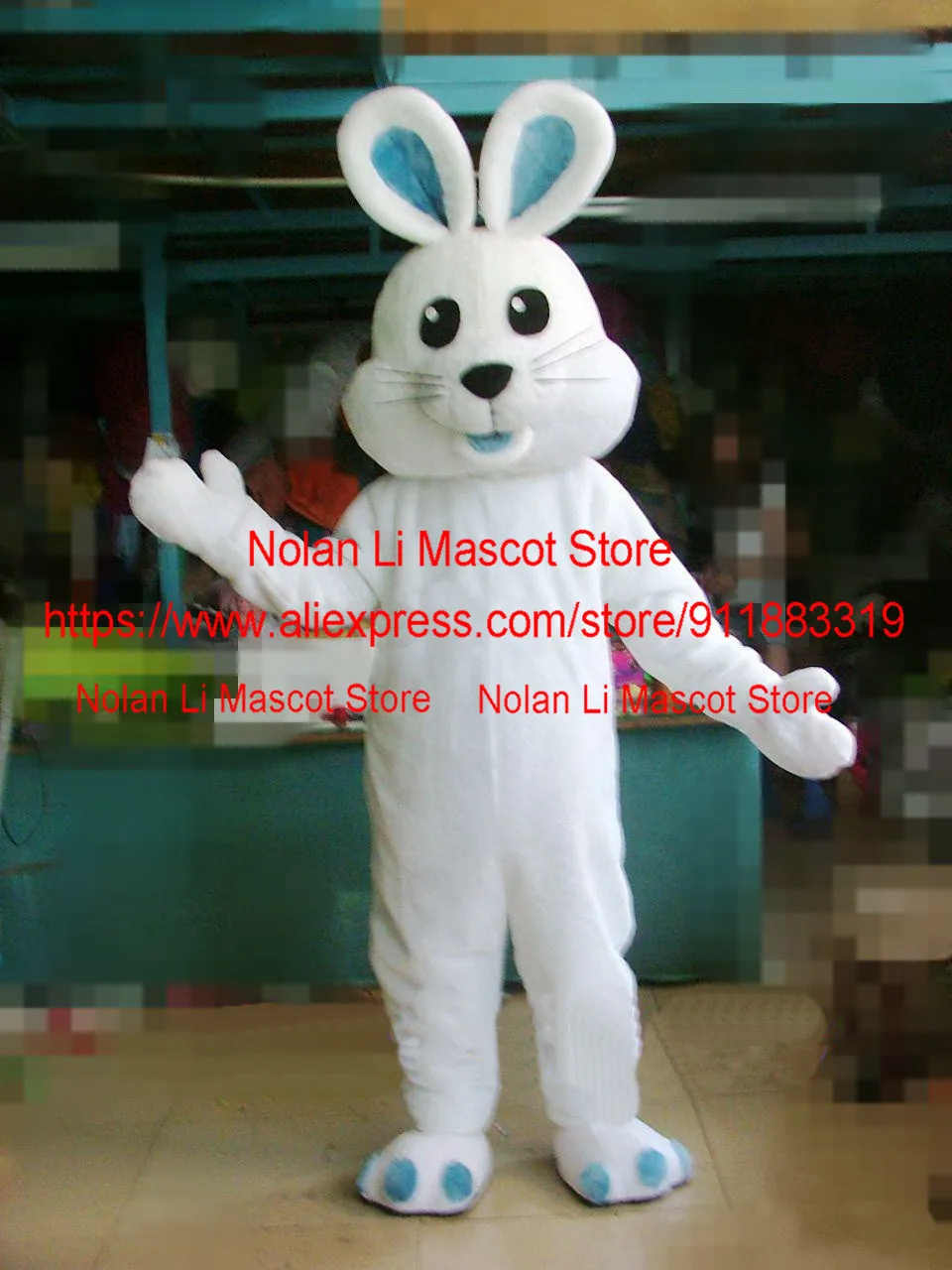 Smart Bunny Mascot Traje para o Dia das Bruxas, Cartoon Role-Playing Movie Props, Adulto Suit, Ad Display, Birthday Party, Holiday Gift, 146