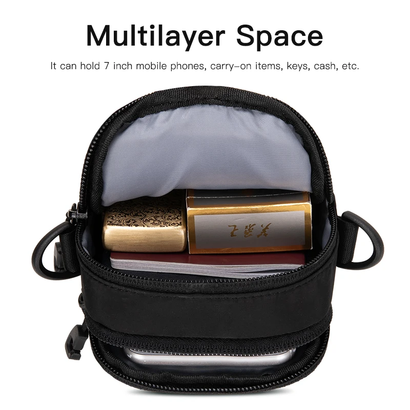 Hk Men Messenger bag Packs Wallet Oxford Waist Bag Mobile Phone Bag Fanny Pen Hold Cigarette Cose Pack Shoulder Chest Pochete