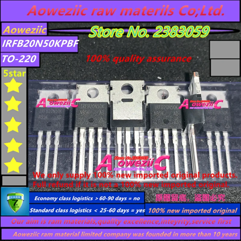 Aoweziic  2022+ 100% New Imported Original FB20N50K IRFB20N50K  IRFB20N50KPBF  TO-220  N-channel  500V 20A MOS FET