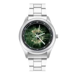 Bitcoin Quartz Watch Sport Silent Wrist Watch Steel Design Design Man Wristwatch