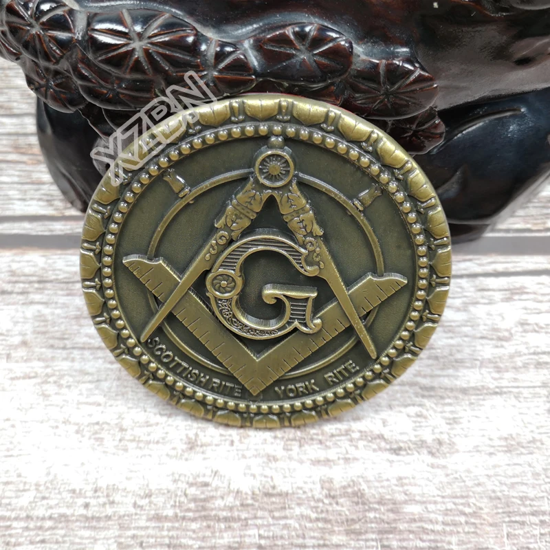 Masonic Auto Car Badge Emblem mason freemason BCM45 Compass And Square G SCOTTISH RITE YORK RITE 3D 3'' antique exquisite paint