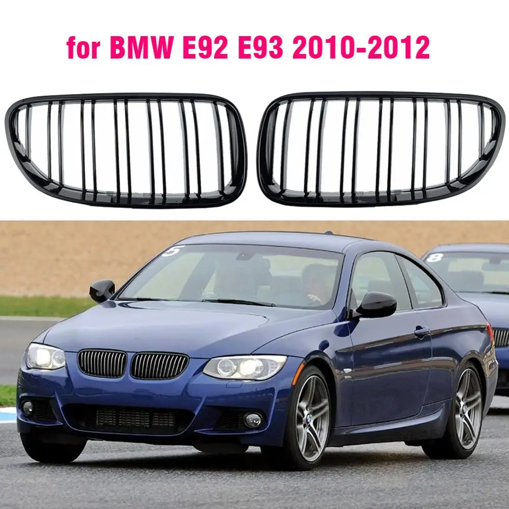 

Передняя решетка для почек для BMW E92 E93 320I 328i 335i 2 двери 2010 2011 2012 Стайлинг автомобиля глянцевый черный двойная линия