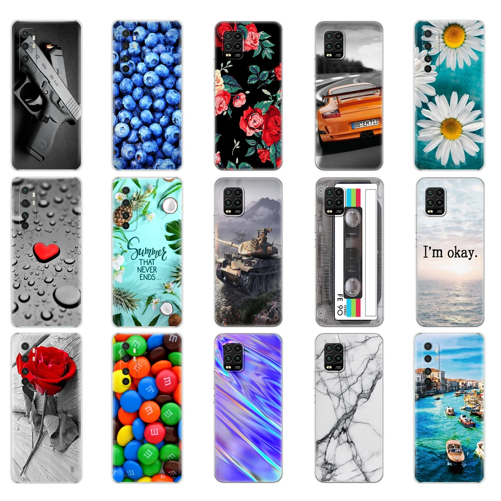 For Xiaomi Mi Note 10 Lite Case 6.47" mi 10 lite cover Soft Silicon Tpu Note10 Lite Phone Back Shell mi 10 Lite Bumper Funda bag