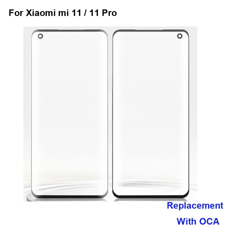 

High quality For Xiaomi mi 11 Front Outer Glass Lens Repair Touch Screen Outer Glass without Flex cable For Xiaomi mi 11 Pro