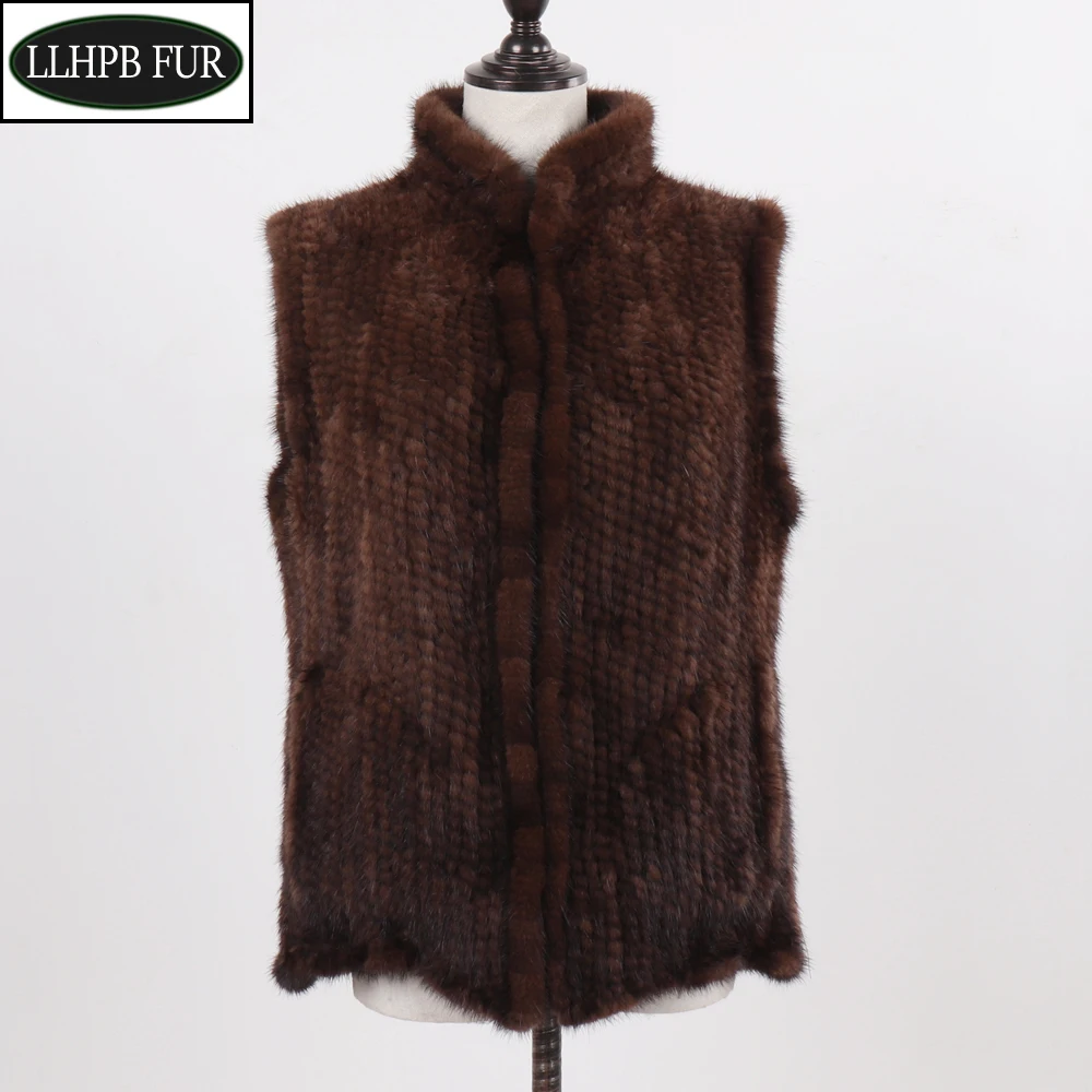 

2024 New Autumn Winter Women Natural Mink Fur Vest Fashion Warm 100% Real Mink Fur Sleeveless Jacket Lady Genuine Mink fur Gilet