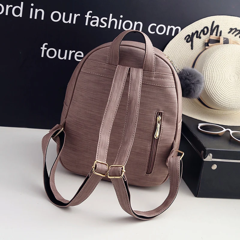 Conjunto de mochila feminina de couro artificial 3 tamanhos, mochila casual + bolsa de balde + mochila de bolsa para adolescentes, mochila