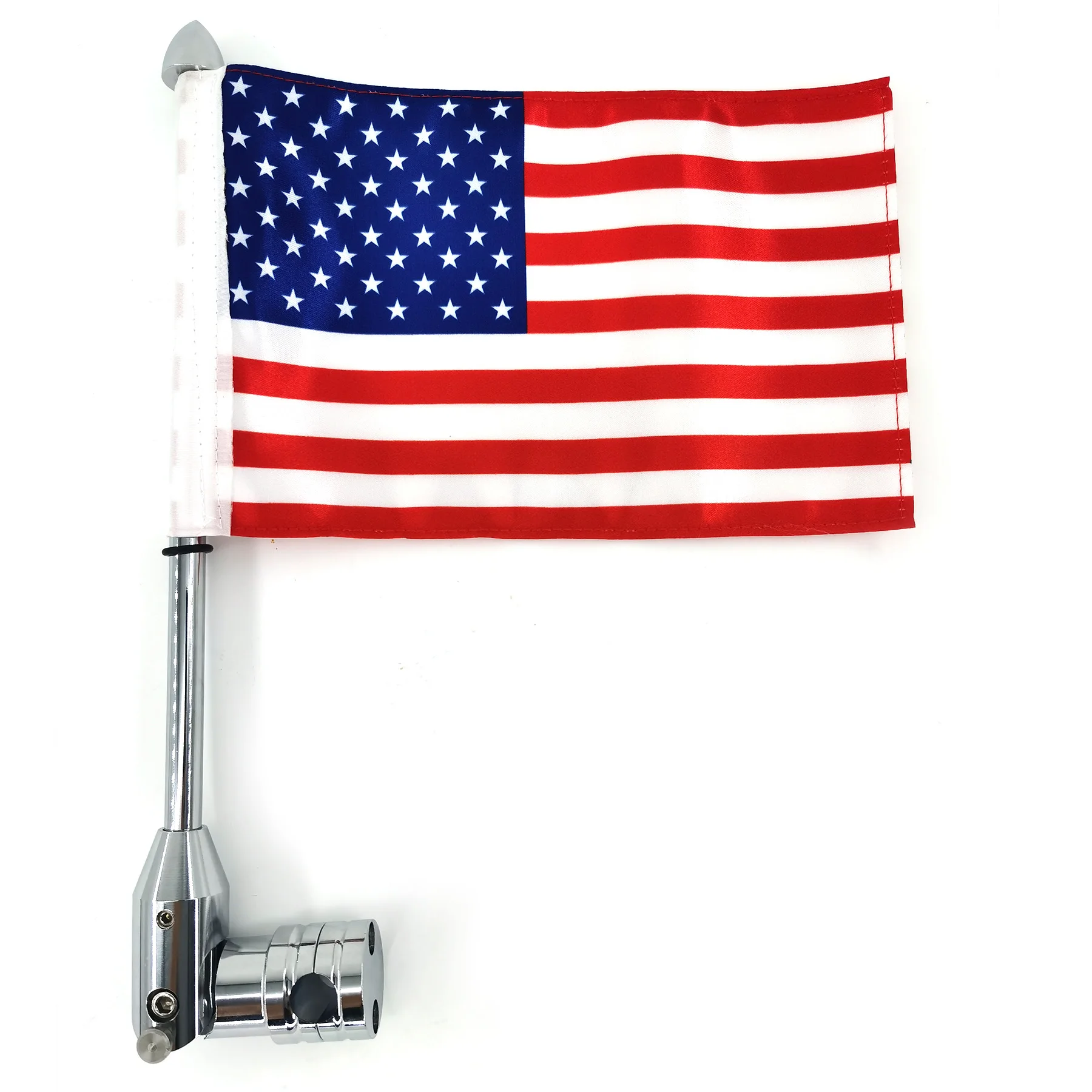 Foldable Universal Motorcycle Flag Pole Mount USA Flag for Harley Yamaha Honda