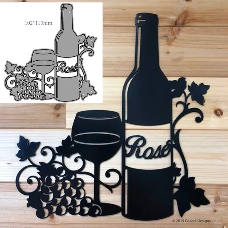 Metal Cutting Dies Cut wine Decoration Scrapbook Paper Craft Knife Mould Blade Punch Stencils