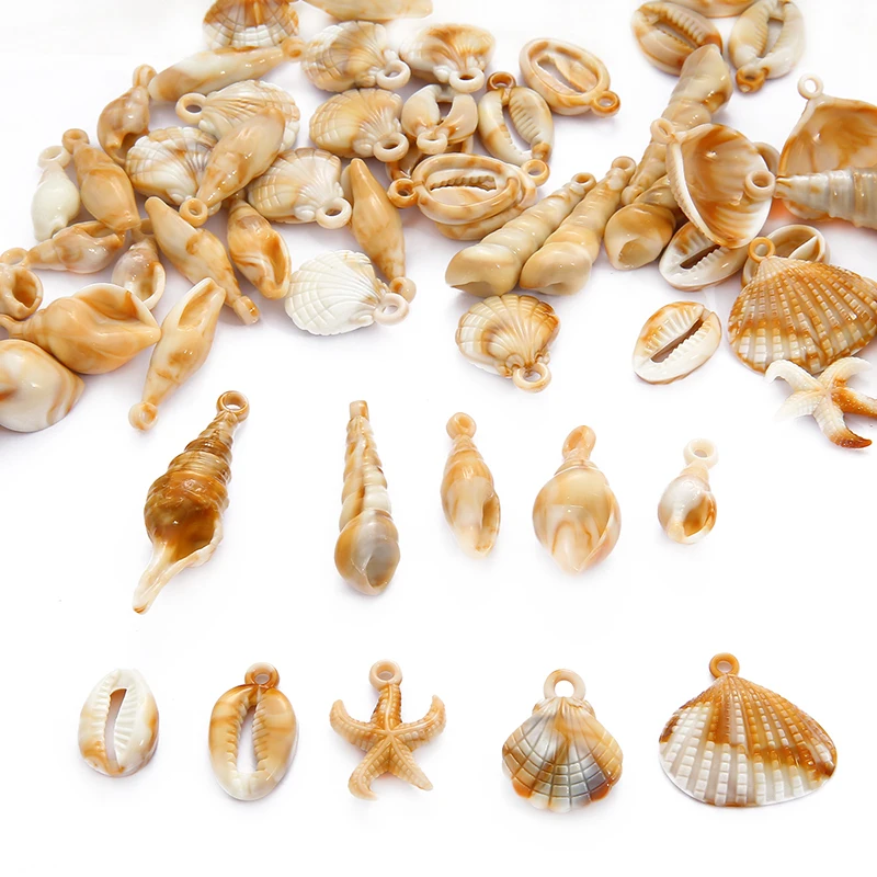 30g/Bag Multi Sizes Acrylic Shell Marine Life Charms Pendant for DIY Women Necklace Jewelry Making Accessories Pendant Wholesale