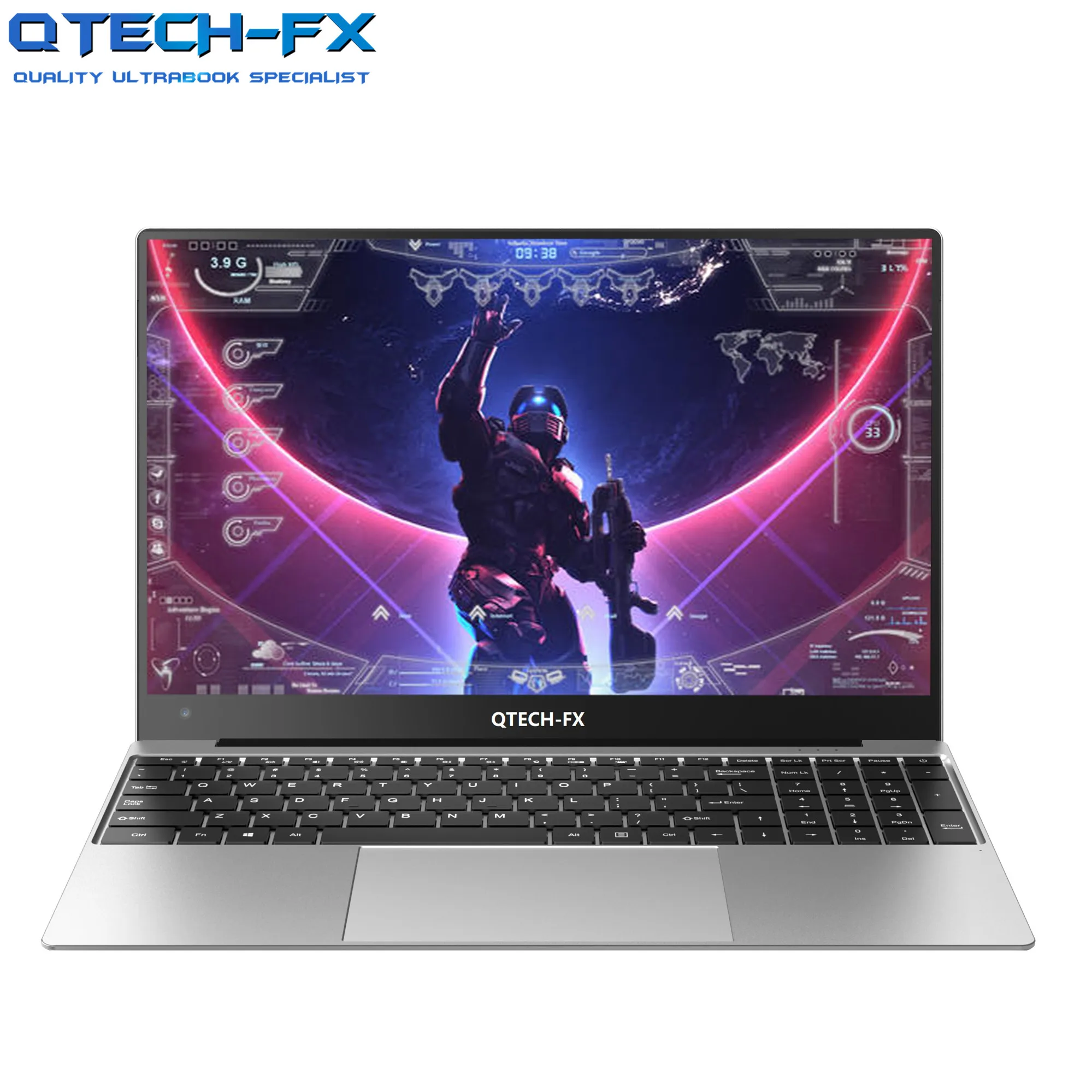 15.6" Laptop Fast Intel i7 16G RAM 128G SSD 750/1000G HDD Notebook Windows 10 Game Office Spanish Keyboard Backlit