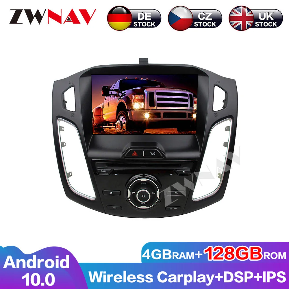 4+128GB Android 10 screen Car Multimedia DVD Player For Ford Focus 2015-2018 BT GPS Navi Auto Video Radio Audio Stereo Head unit