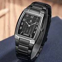 WWOOR-Reloj de pulsera de cuarzo cuadrado para hombre, cronógrafo informal de lujo, resistente al agua, color negro, para negocios, nuevo